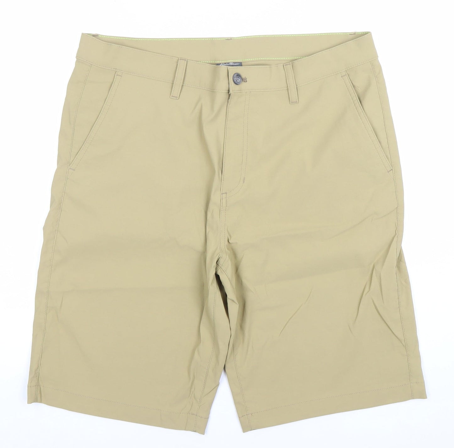 Eddie Bauer Men's Beige Chino Shorts Size 35 Quick Dry Stretch