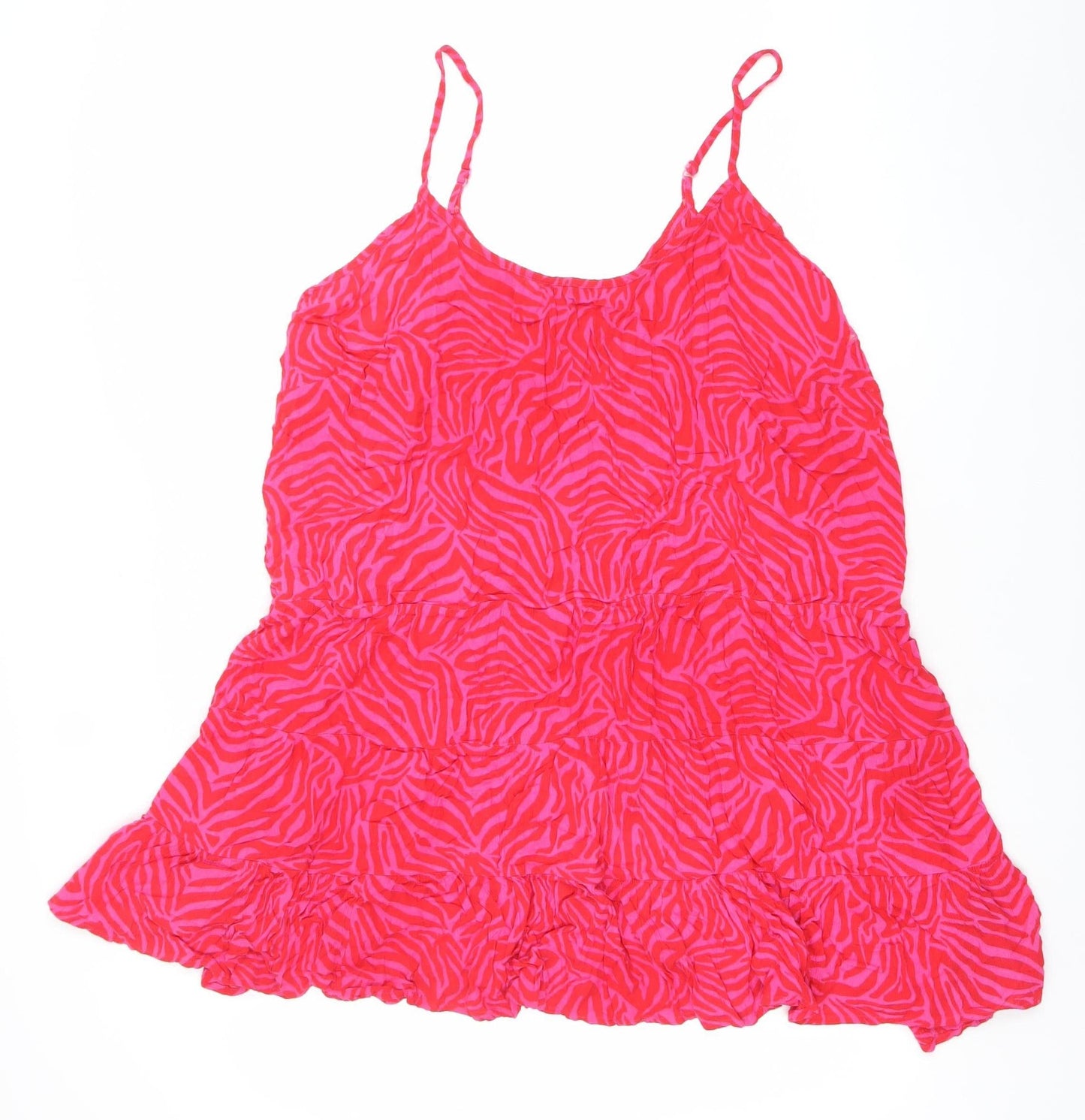 Simply Be Women’s Pink Animal Print Asymmetric Slip Dress Size 26