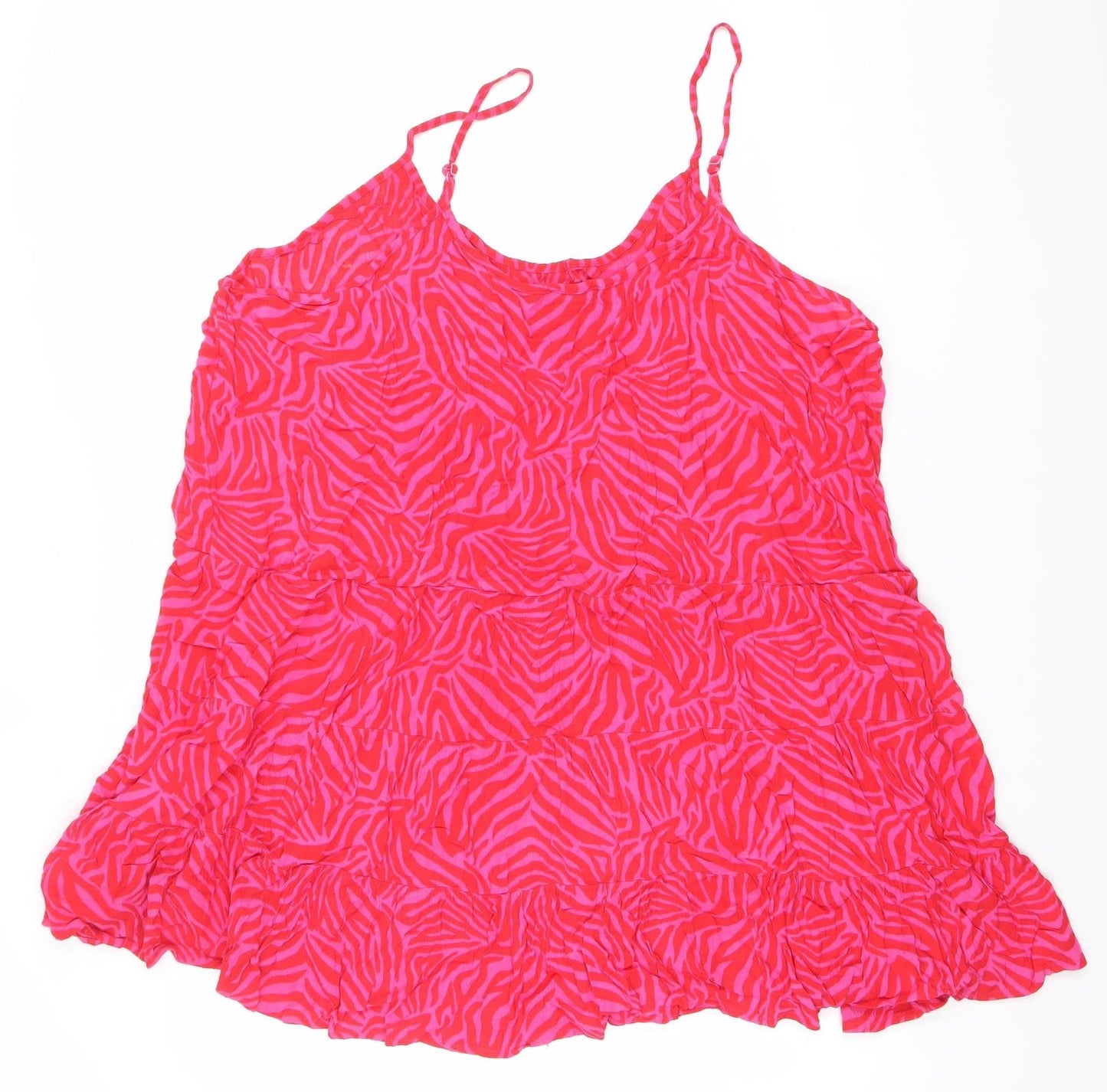 Simply Be Women’s Pink Animal Print Asymmetric Slip Dress Size 26