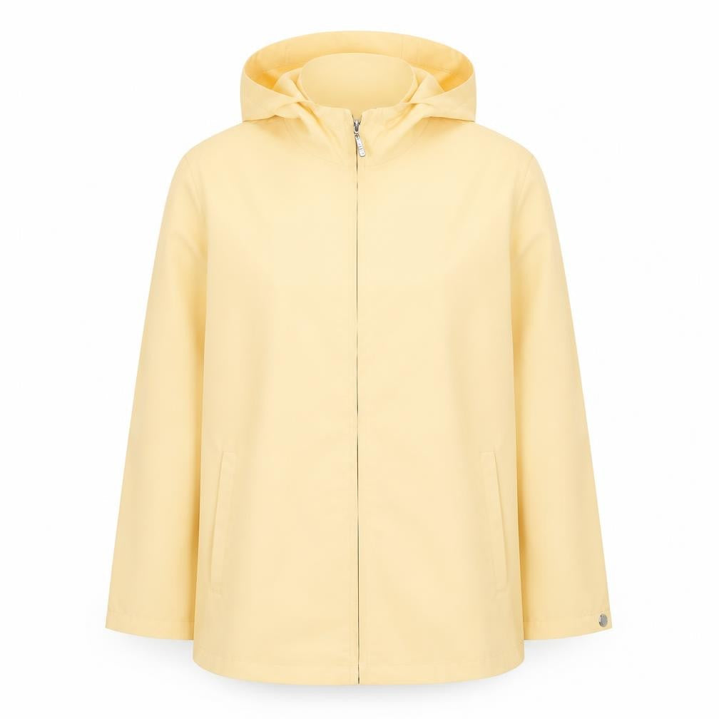IZOD Women's Yellow Hooded Mid-Length Rain Coat Size S
