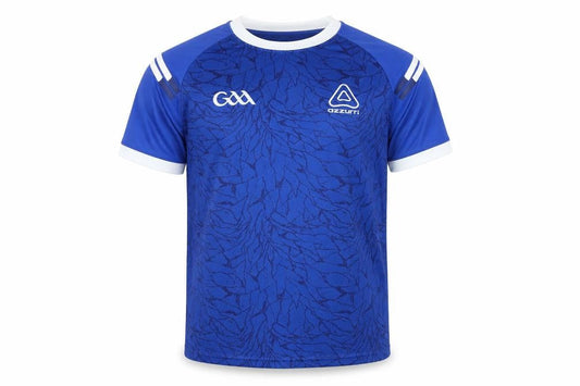 Front view of Azzurri boys’ blue short sleeve football jersey sports t-shirt 10-11 years