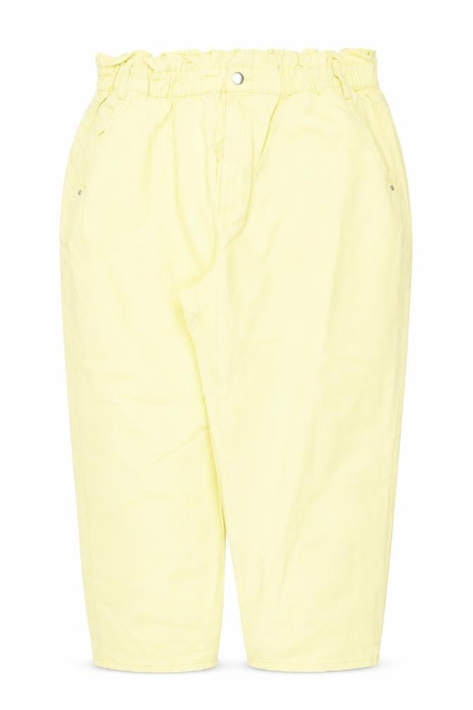Savida Women Lemon Yellow Cotton Relaxed Jeans Size 18