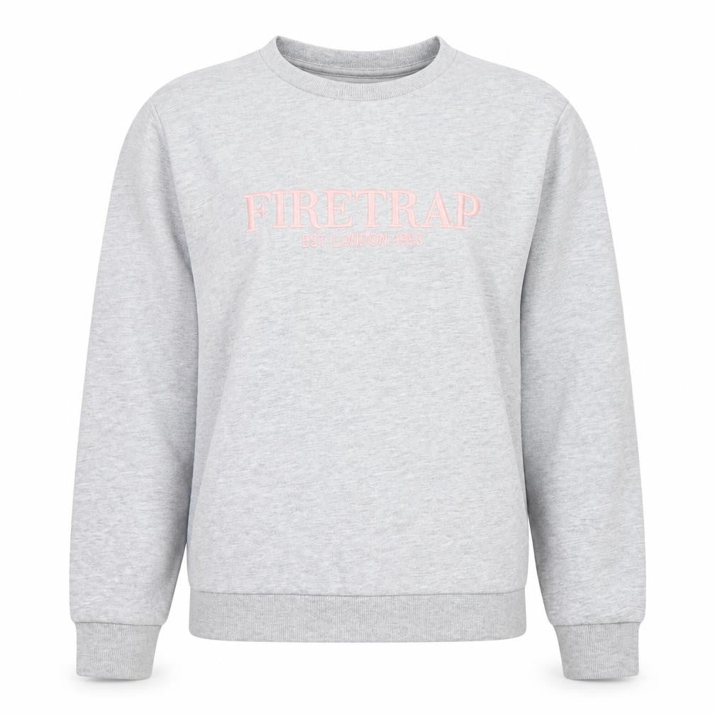 Firetrap Womens Grey Crew Neck Pullover Sweatshirt UK 8