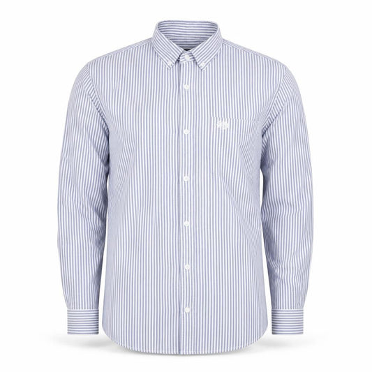 Paul Costelloe Living Men's Blue White Striped Cotton Shirt Size M Regular Fit