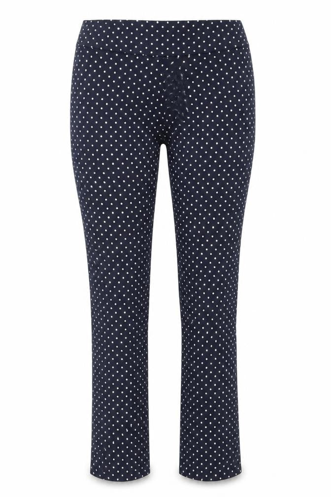Savior Women Blue Polka Dot Cotton Blend Stretch Leggings Size 8
