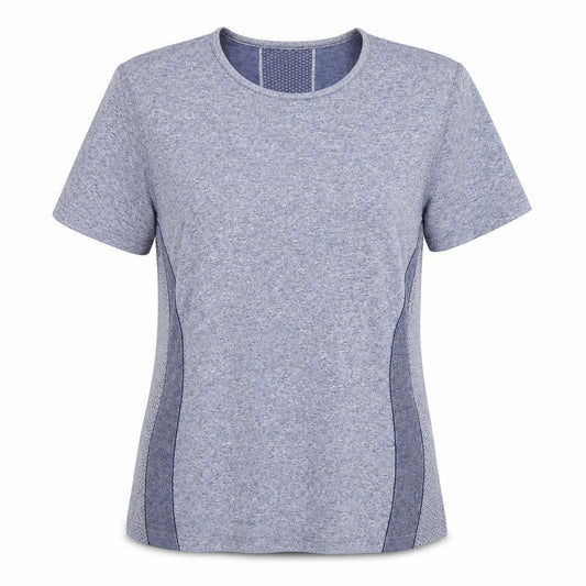 Front view of Dunnes Women Blue Performance Sport Short Sleeve T-Shirt, size L