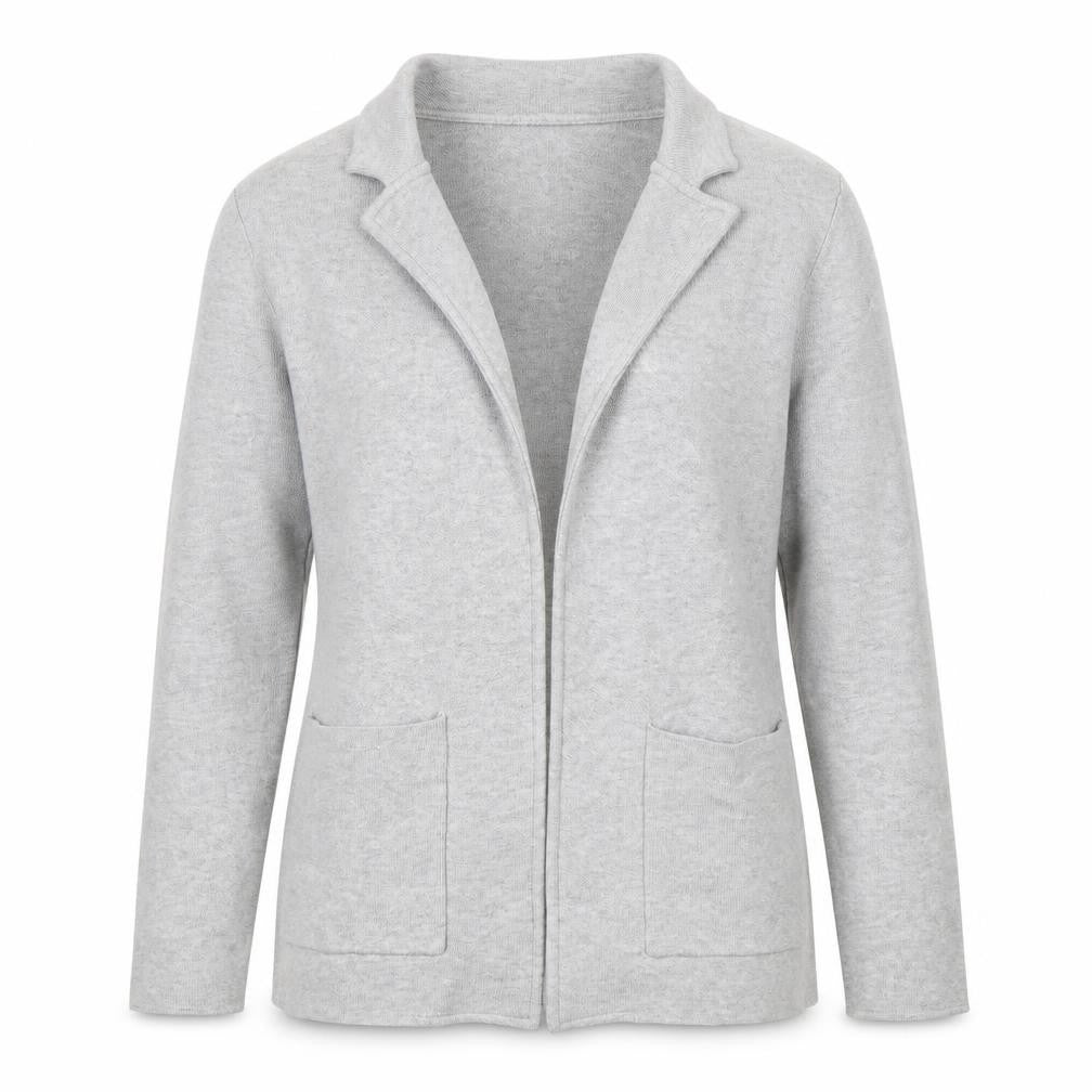 Solutions! Women's Grey Cardigan Small Long Sleeve Open Front Knit