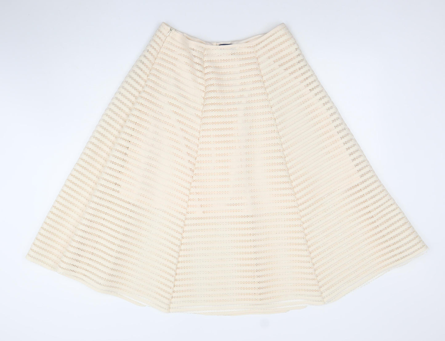 Amber Women Ivory Size 14 A-Line Lace Knee Length Skirt