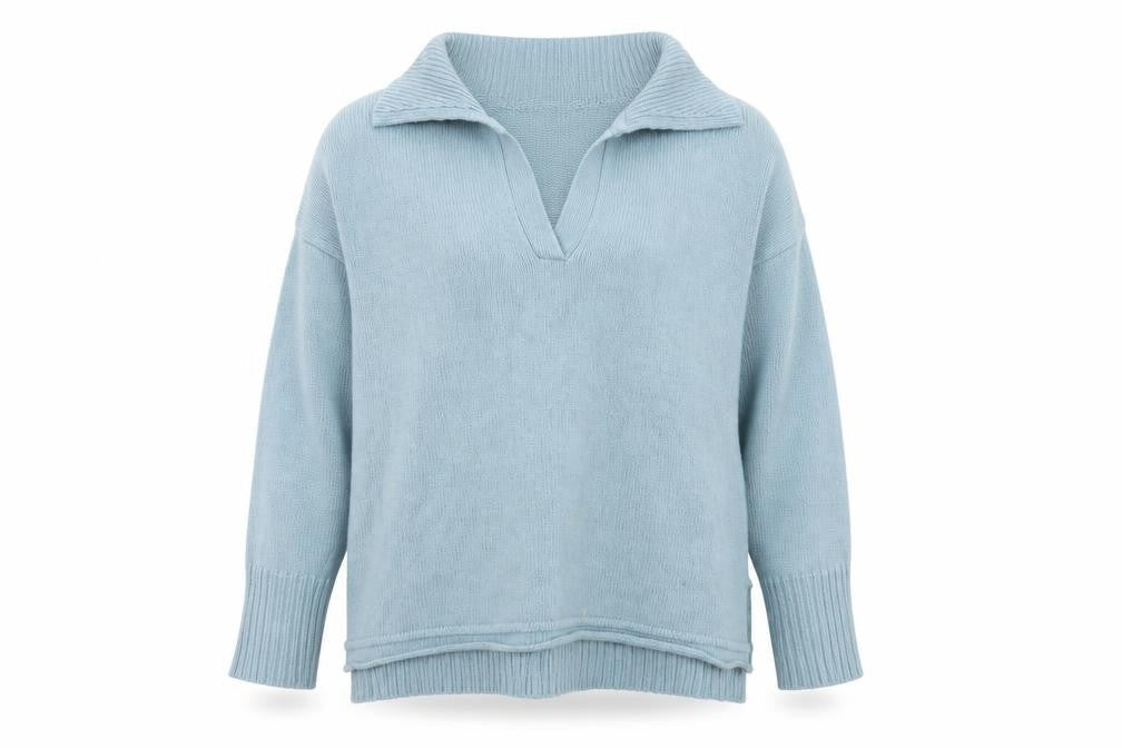 Carolyn Donnelly Women's Blue V-Neck Knit Jumper Size M