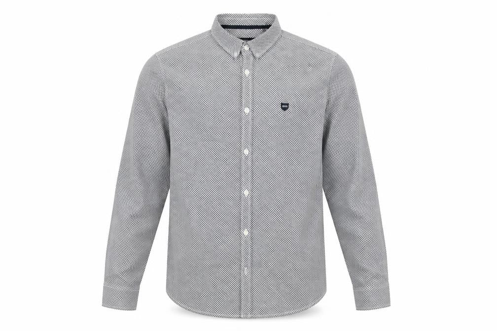 Diesel Men's Black Geometric Long Sleeve Slim Fit Button-Up Shirt M