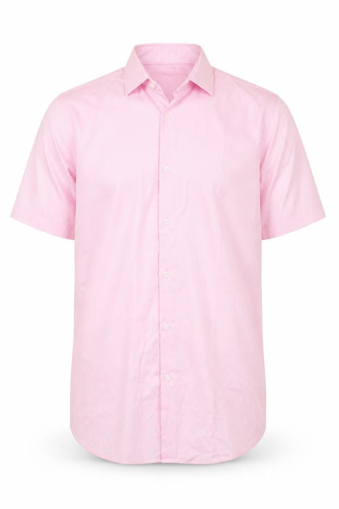 Primark Men's Pink Slim Fit Cotton Long Sleeve Button-Up Shirt 16 Collar