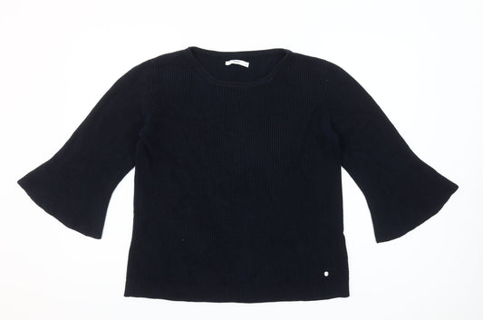 Brax Women Black 3/4 Flared Sleeve Knit Jumper Size 16