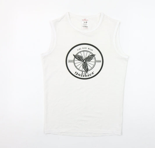 Galibier Womens White Sleeveless Sports Tank Top Size S