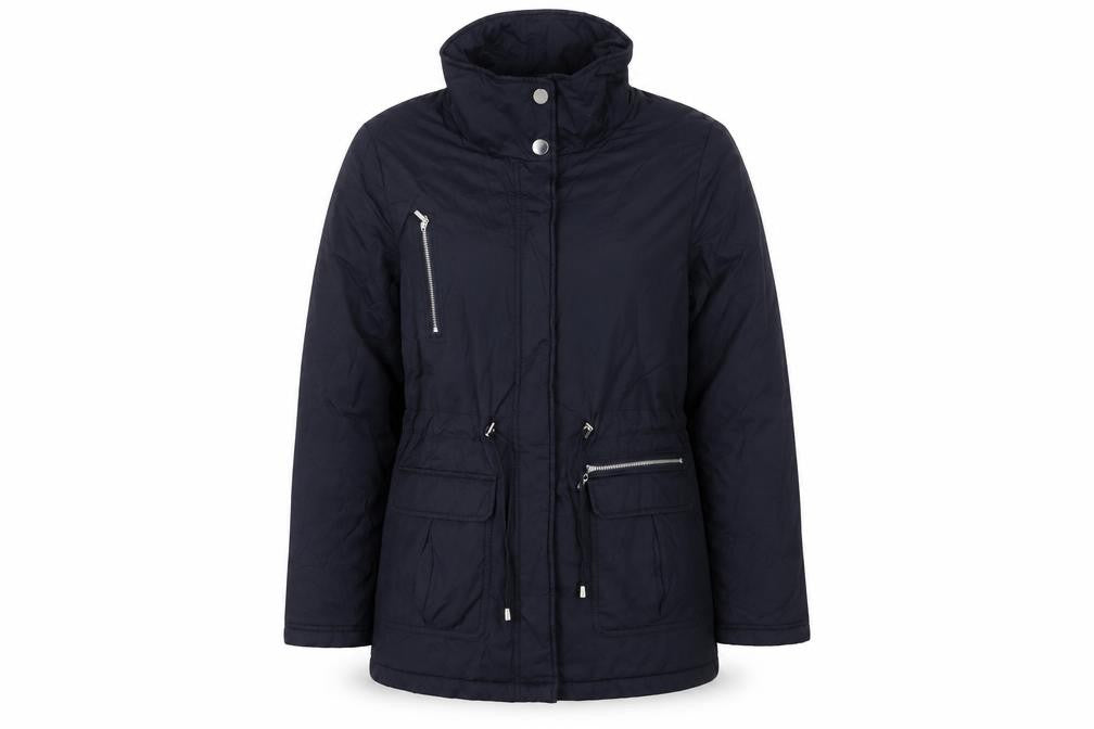 Kaliko Women's Black Size 12 Parka Jacket with Zip Pockets