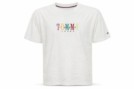 Tommy Jeans Men's White Oversized Logo T-Shirt Size L Cotton