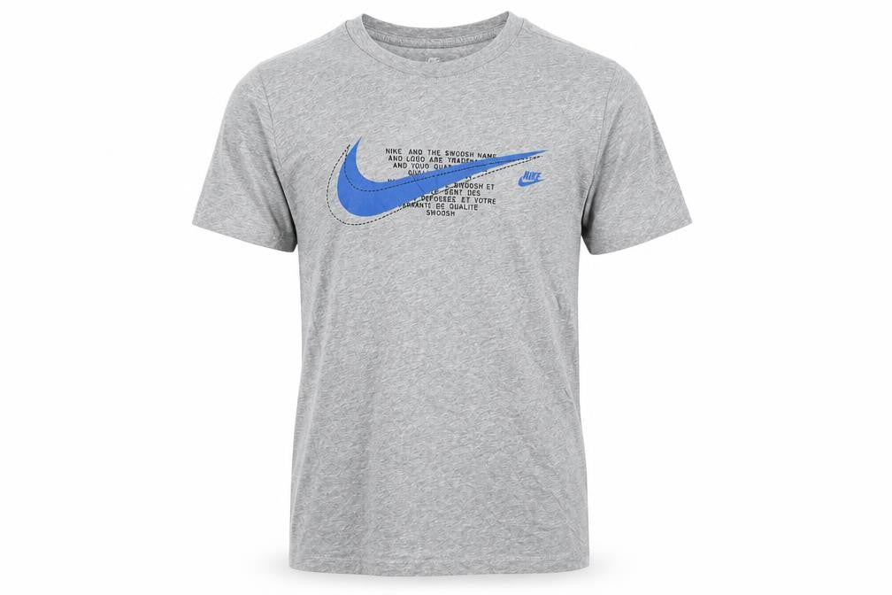 Nike Men's Grey Small Graphic Print Crew Neck T-Shirt