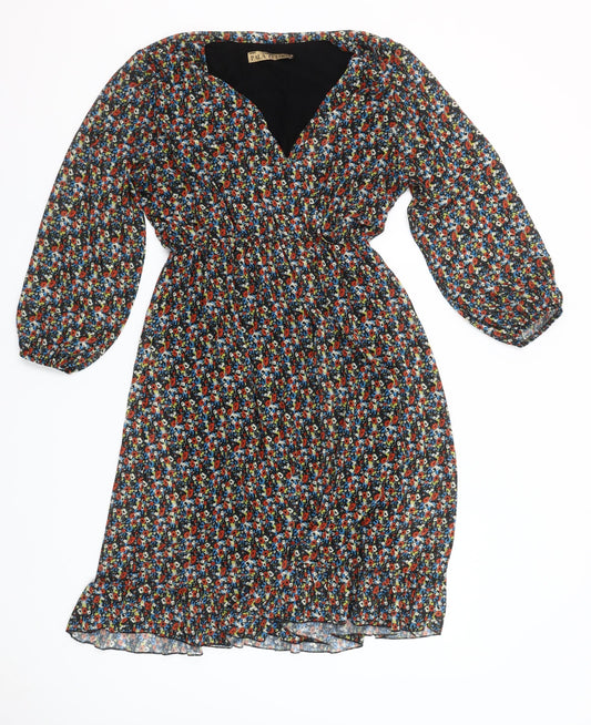 Pala D'Oro Women's Multicoloured Floral Fit & Flare Dress S