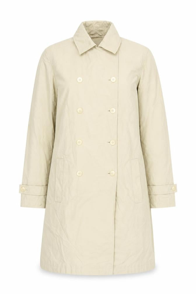 Autonomy Womens Beige Trench Coat Size 10 Classic Mid-Length Cotton Blend
