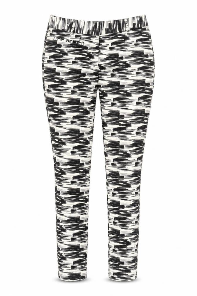 Next Women’s Black Geometric Slim Fit Stretch Trousers Size 10