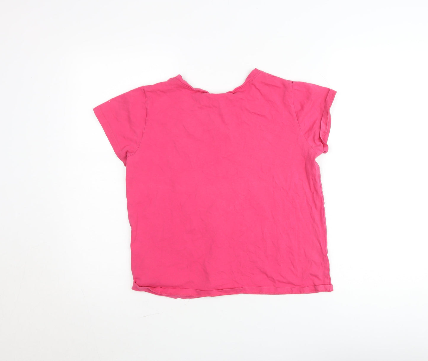 Slazenger Women Pink Cotton Short Sleeve V-Neck T-Shirt Size 12
