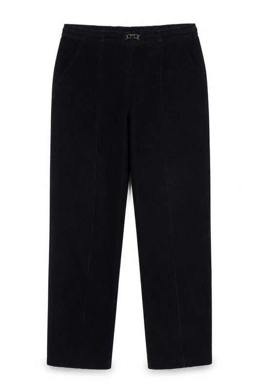 Marks & Spencer Men Black Classic Corduroy Trousers Size L Regular Fit