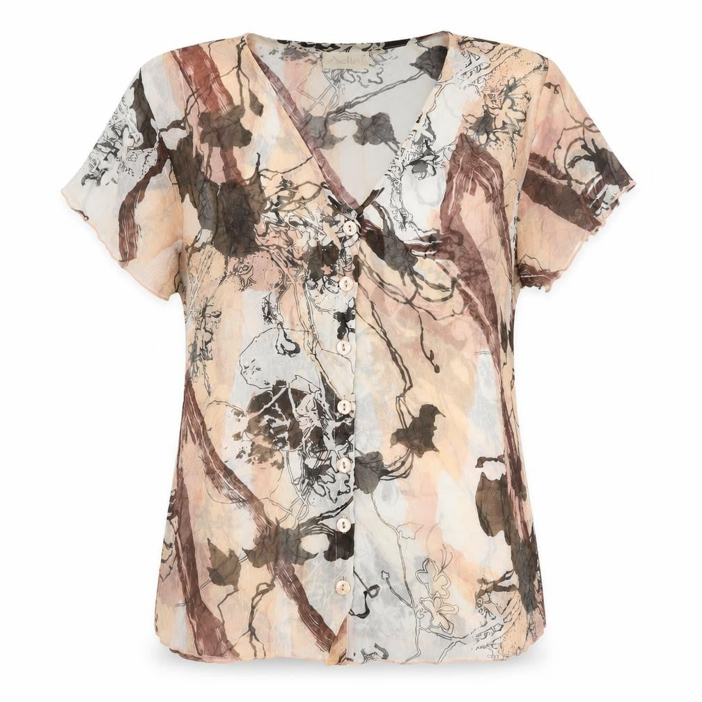 Adini Women's Multicoloured Floral V-Neck Lightweight Blouse M