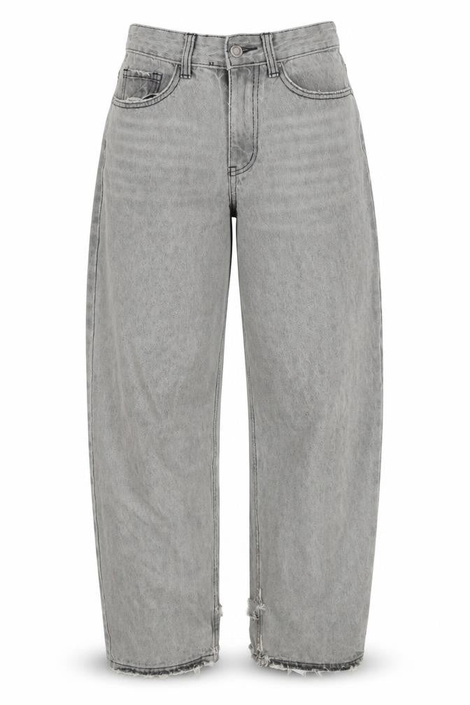 PRETTYLITTLETHING Womens Grey High Rise Mom Jeans Size 4
