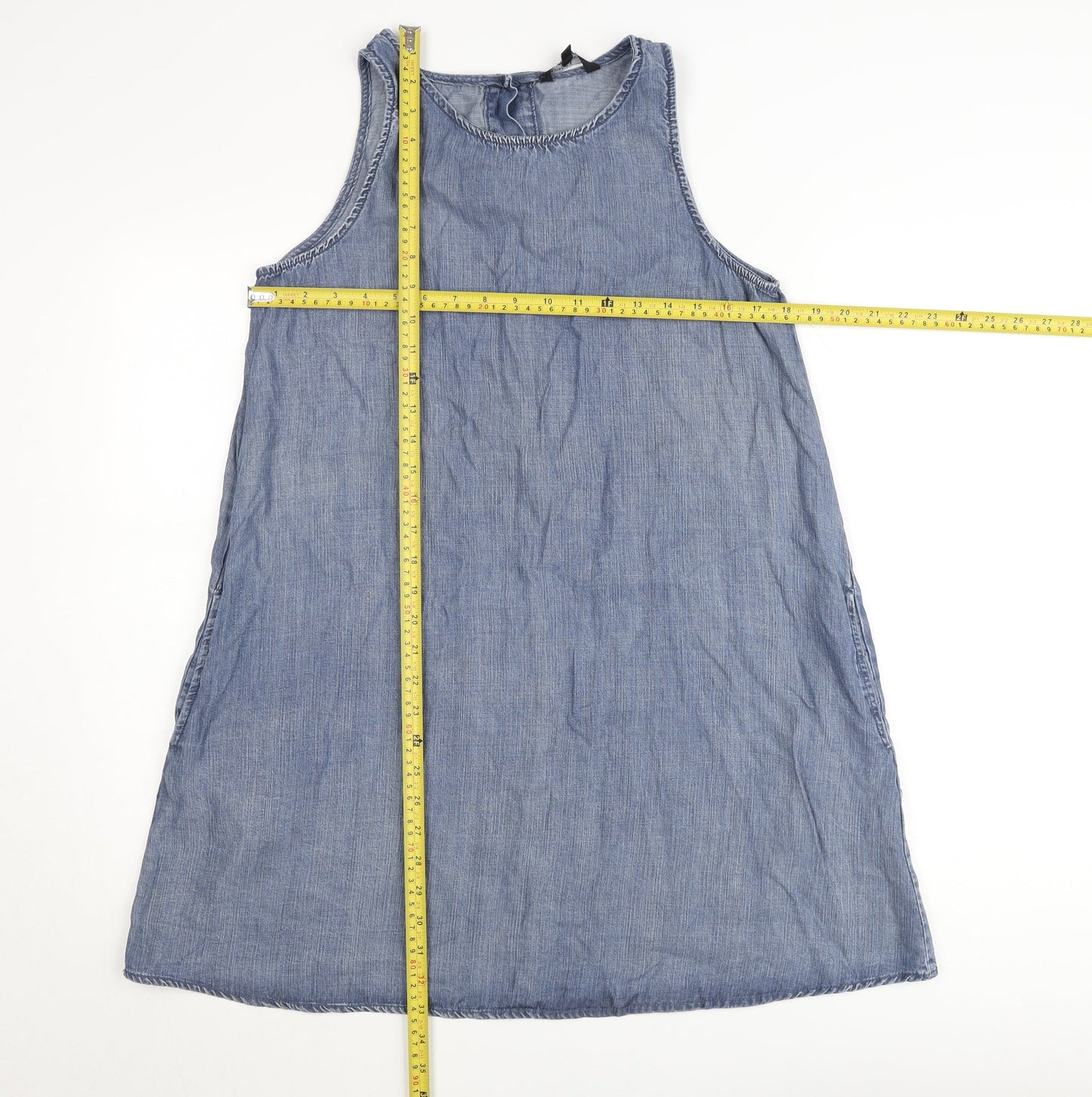 Velvet Heart Women's Blue Chambray Sleeveless Shift Dress Size S
