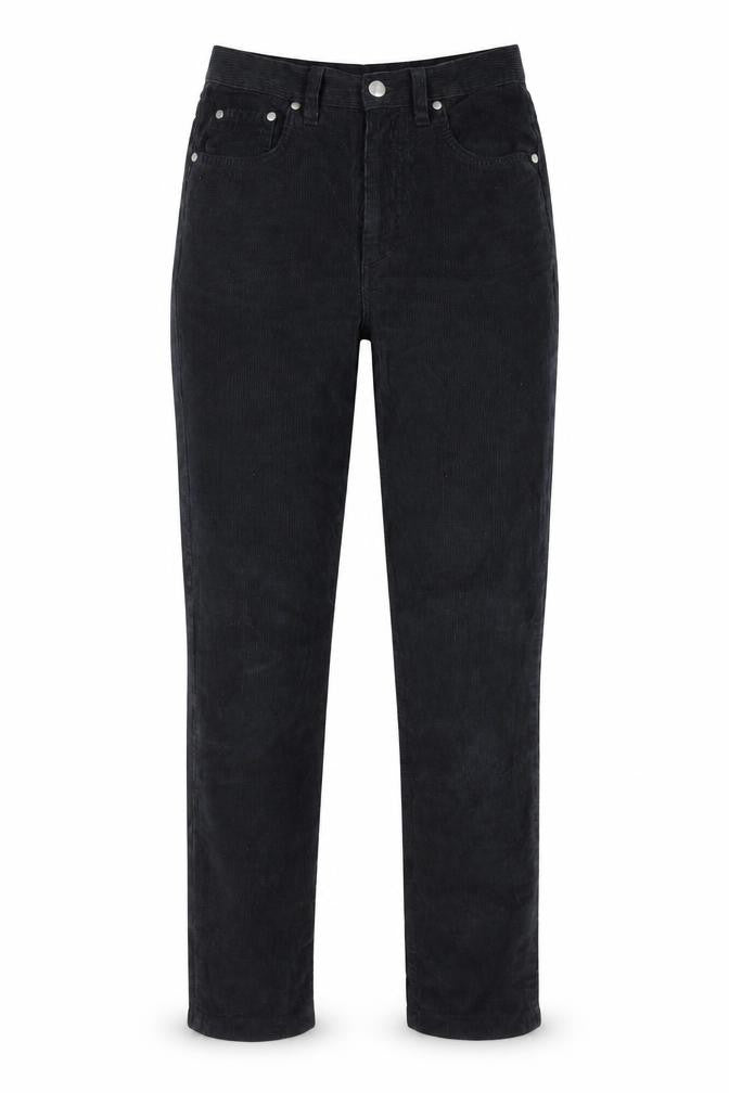 Vanilla Teens Black Corduroy High Rise Trousers Size 14
