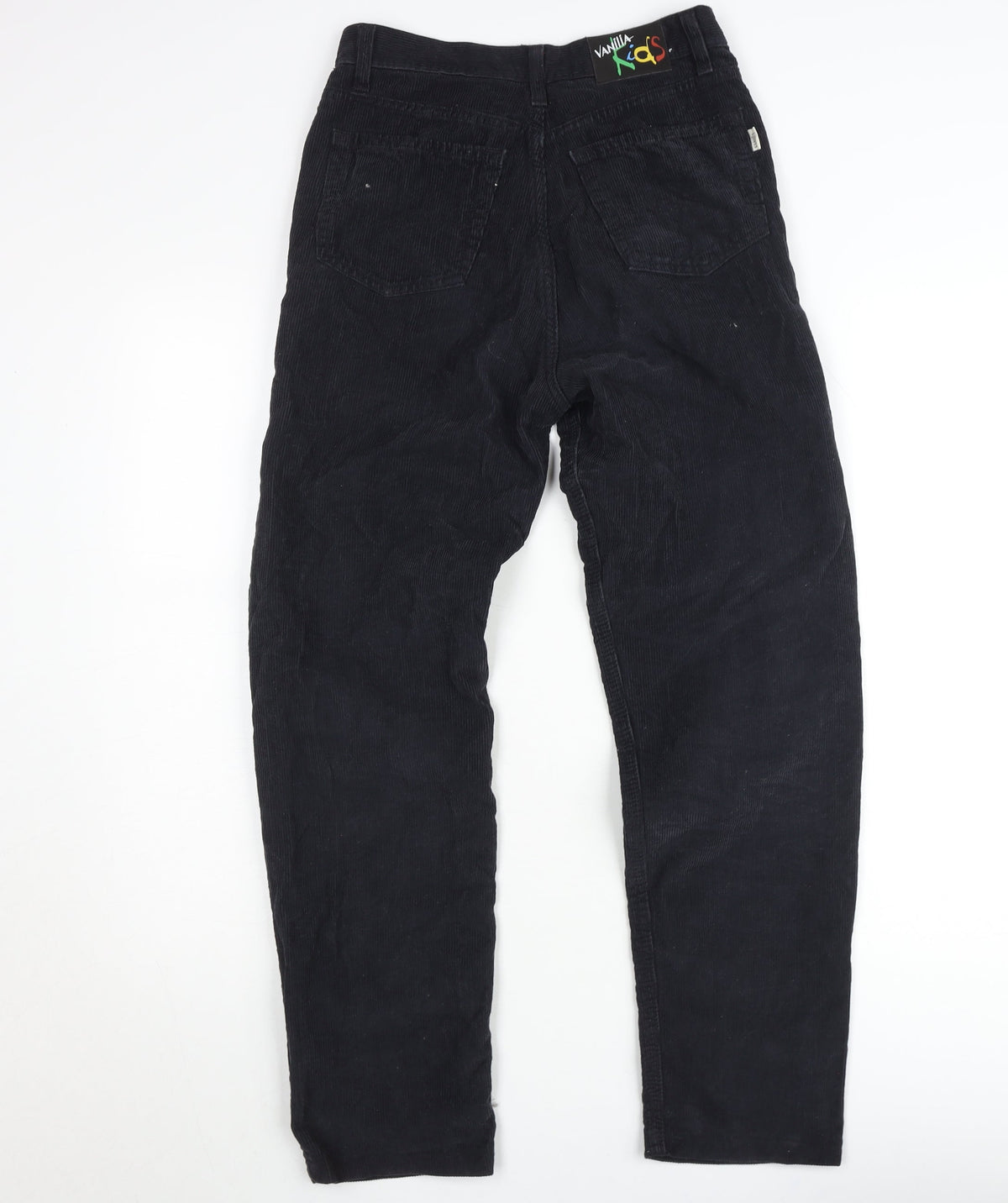 Vanilla Teens Black Corduroy High Rise Trousers Size 14