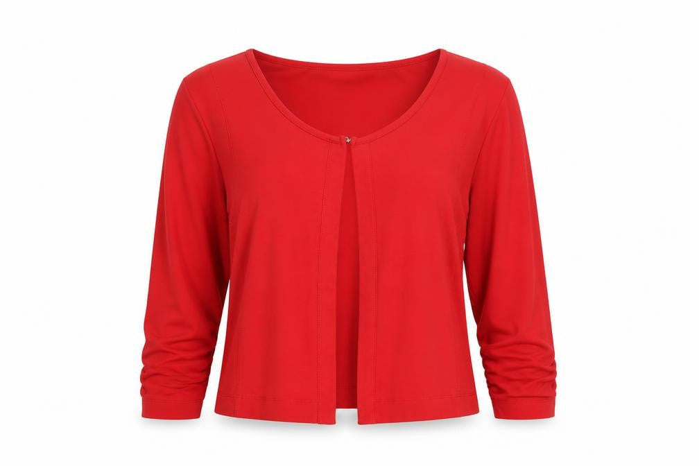 Dolcezza Women's Red Long Sleeve Jersey Blouse Size S