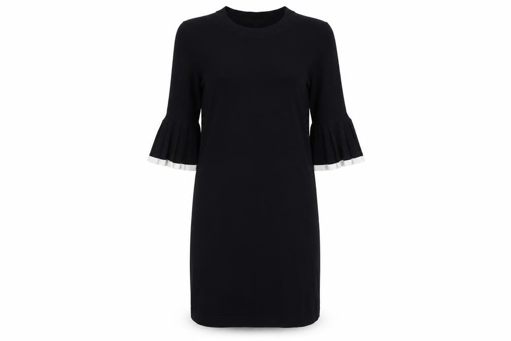 COS Women Black XS Shift Dress with Pleated 3/4 Sleeves
