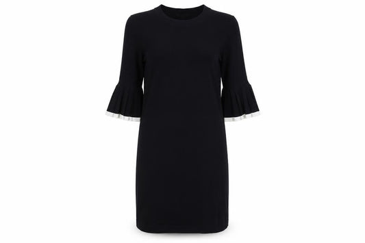 COS Women Black XS Shift Dress with Pleated 3/4 Sleeves