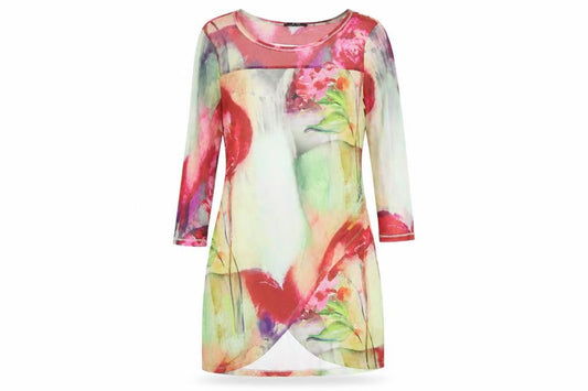 Yest Women’s Multicoloured Floral Sheath Dress L 3/4 Sleeve Mesh