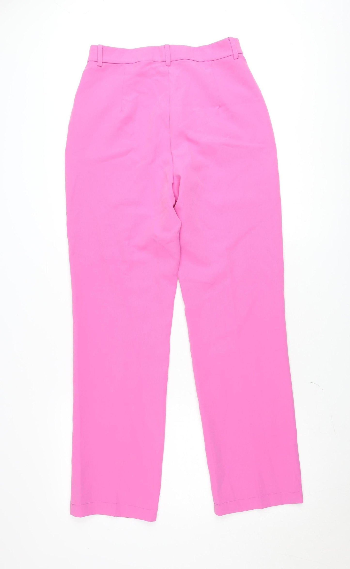 Vila Womens Pink Straight Leg Crepe Stretch Trousers Size 10