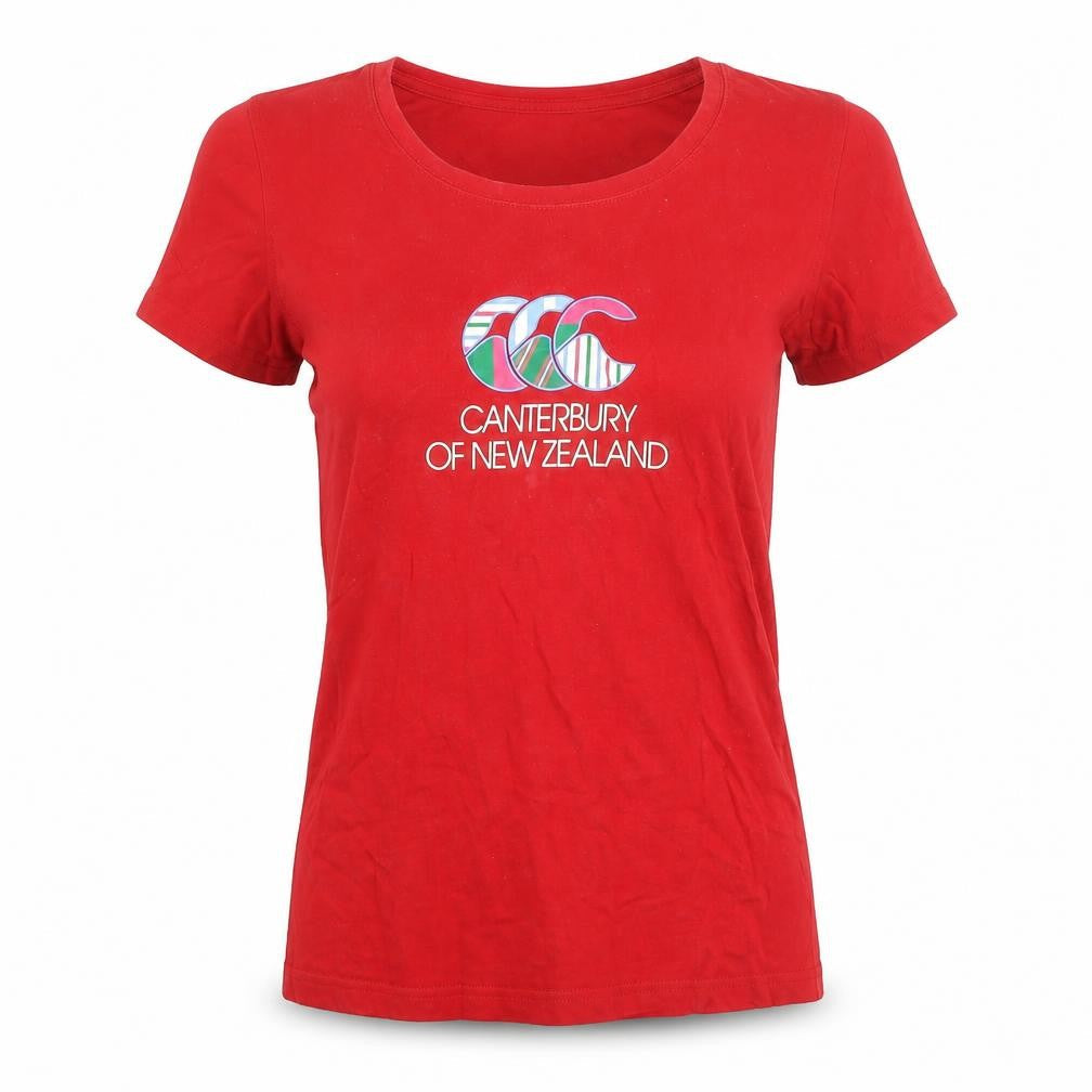 Canterbury Womens Red Size 8 Short Sleeve Sports T-Shirt