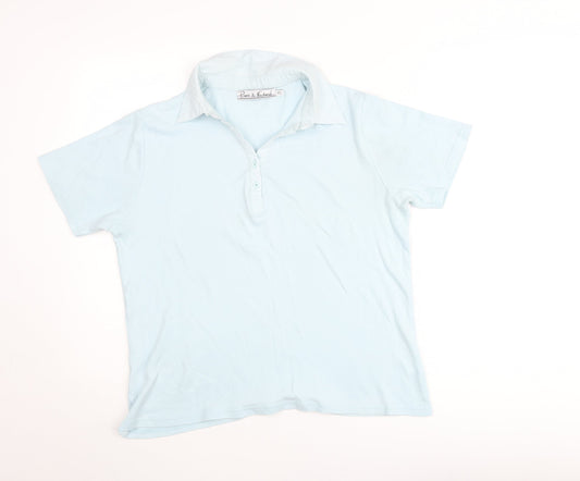 Pure & Natural Men's Blue Cotton Polo Shirt XL Short Sleeve
