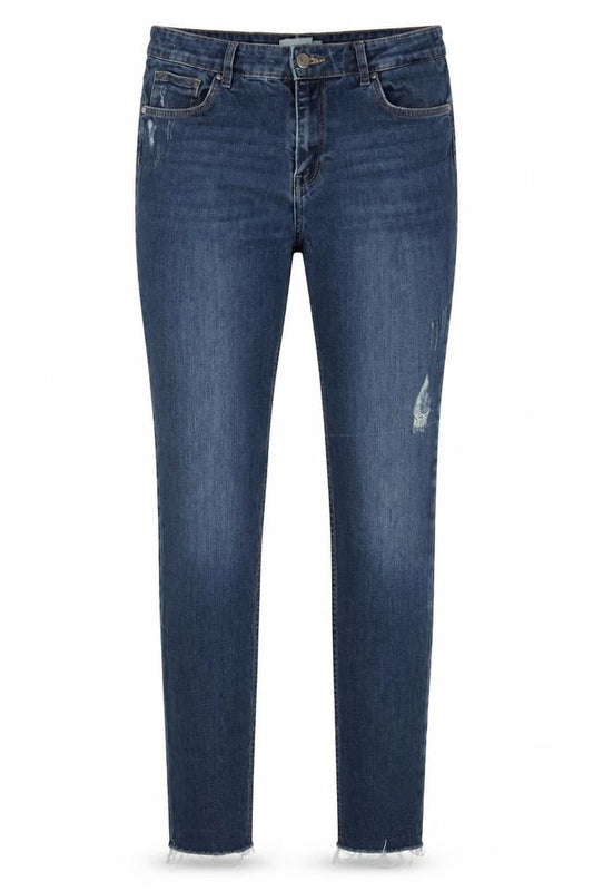 H&M Women Blue Distressed Skinny Jeans UK 12 High Rise Denim