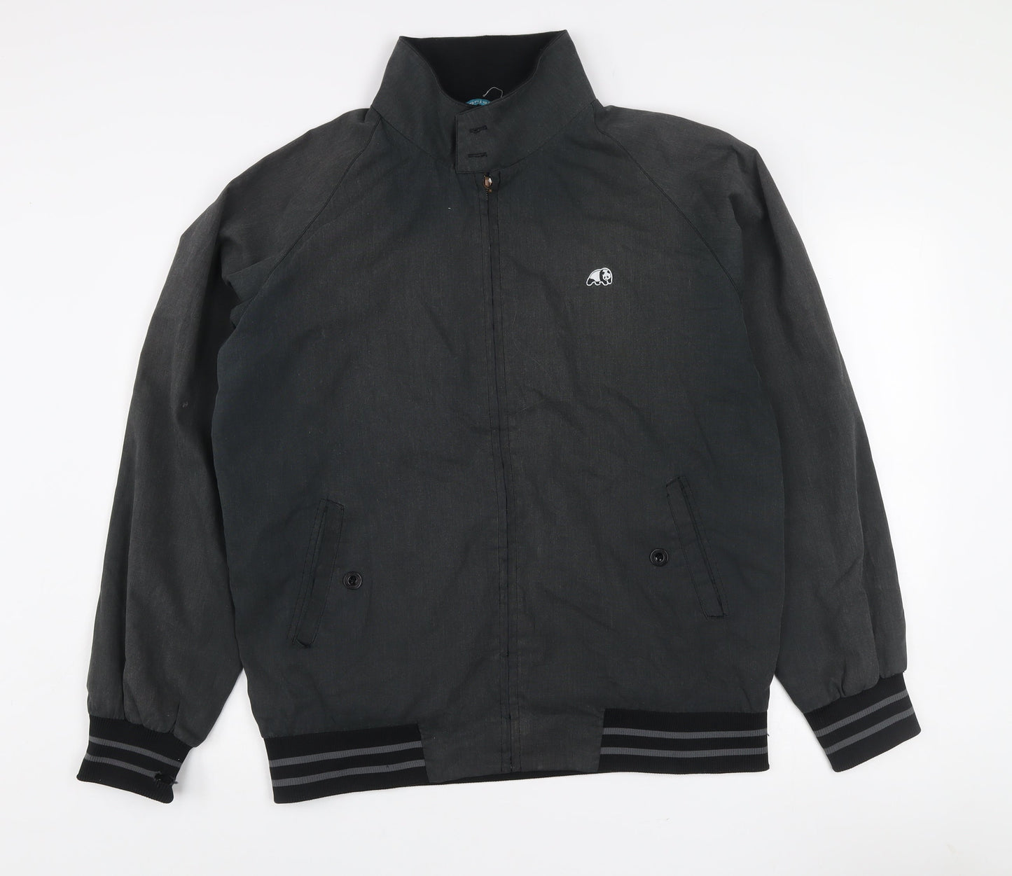 en joi Men's Black Bomber Jacket L Regular Fit Skate Casual
