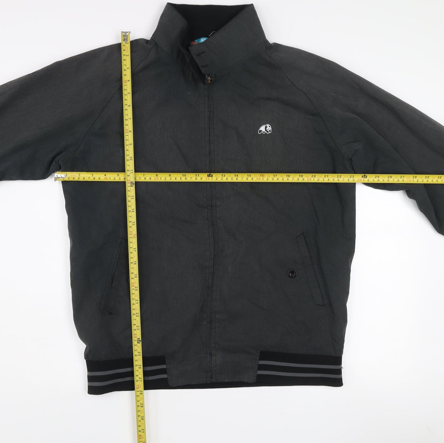 en joi Men's Black Bomber Jacket L Regular Fit Skate Casual