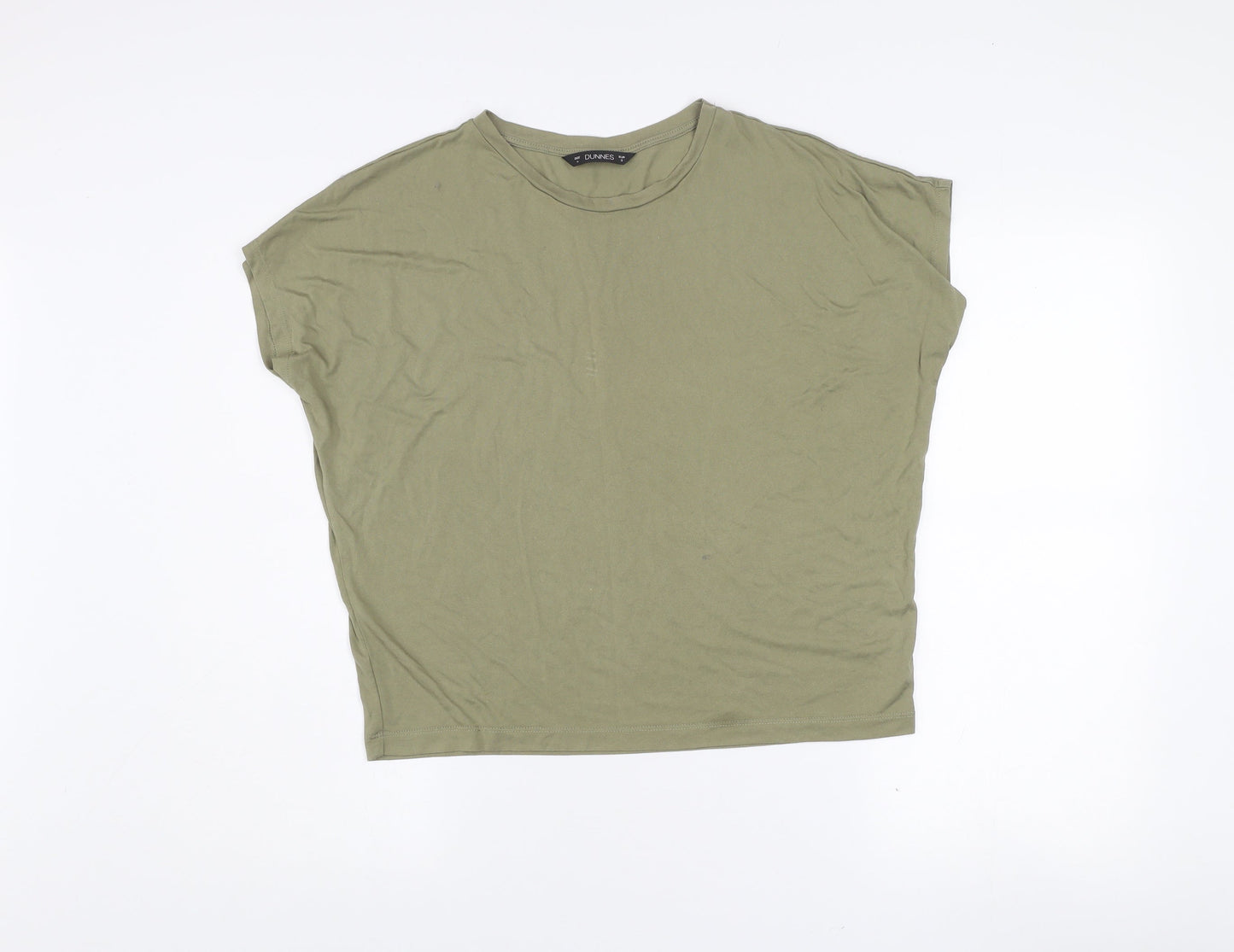 Dunnes Stores Women's Olive Green Basic Cotton T-Shirt Size S