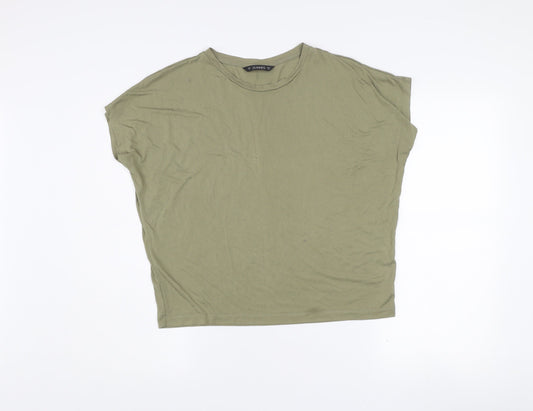Dunnes Stores Women's Olive Green Basic Cotton T-Shirt Size S