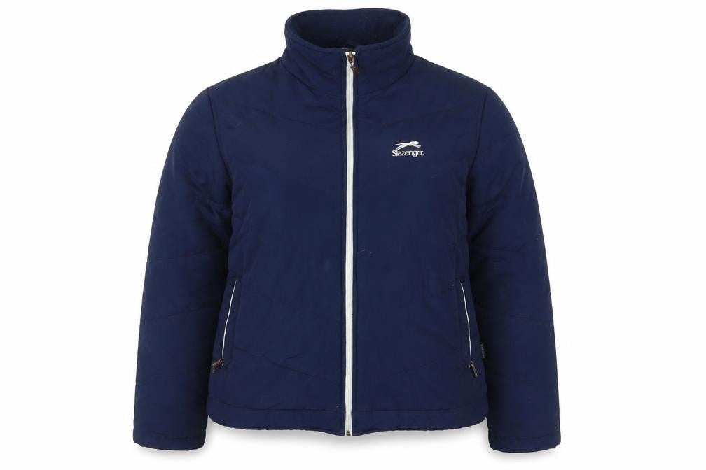 Slazenger Women Blue Size 16 Puffer Jacket Nylon Zip Winter Coat
