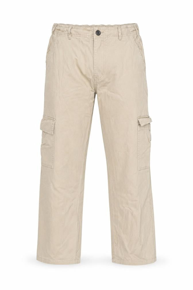 Dunnes Stores Men's Beige Cargo Trousers Size 12 Regular Fit Cotton
