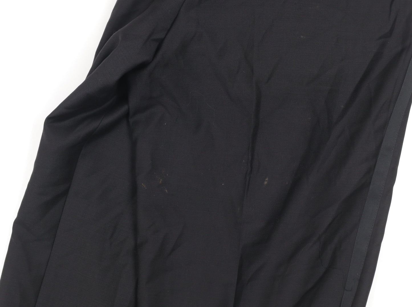 Scott & Taylor Men's Black Wool Blend Dress Trousers 34S