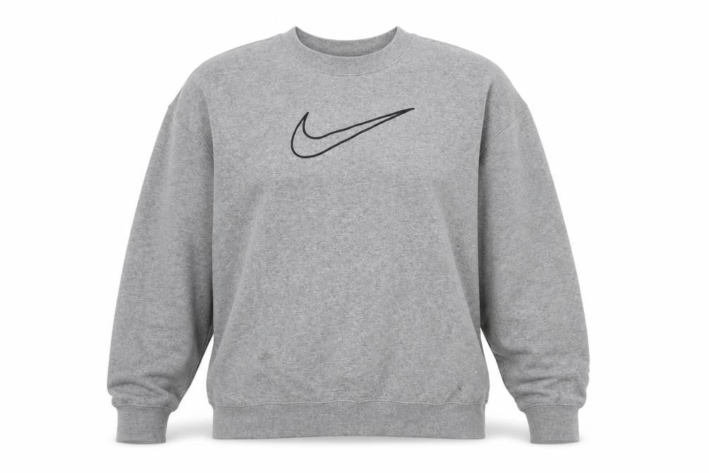 Nike Women’s Grey Dri-FIT Pullover Sweatshirt L Crew Neck Logo