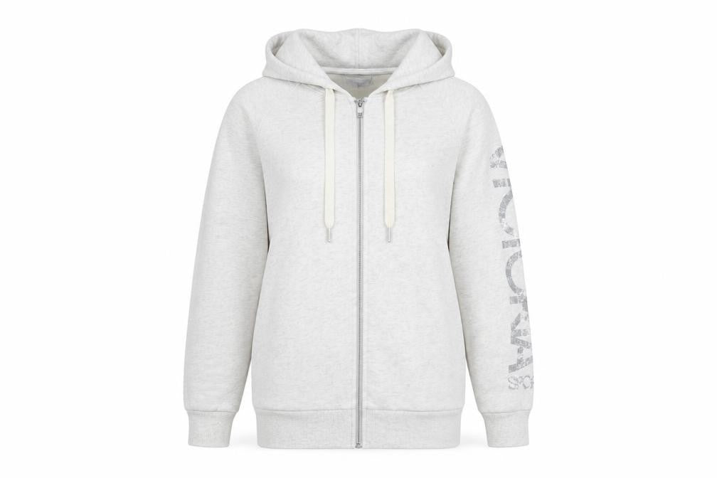 Victoria Sport Womens Grey XS Full Zip Hooded Lightweight Jacket