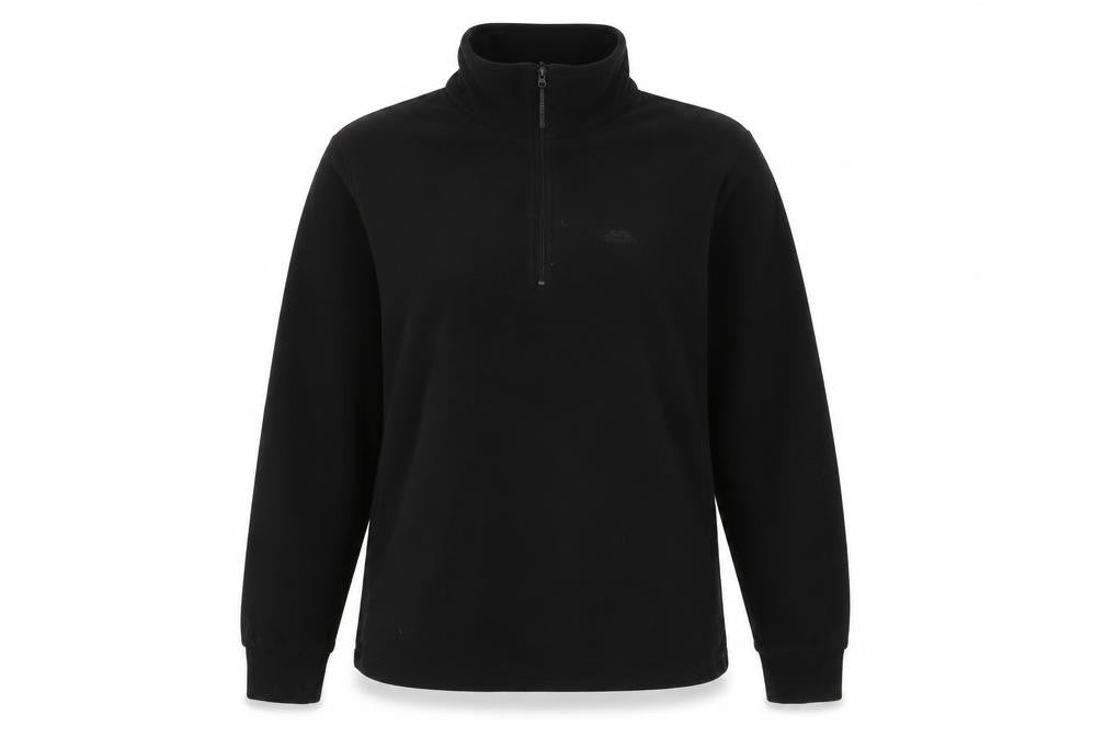 Trespass Women Black Fleece Pullover Sweatshirt Medium 1/2 Zip Warm Winter Top