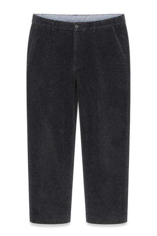 Front view of Maine New England Men's Black Corduroy Chino Trousers 38S
