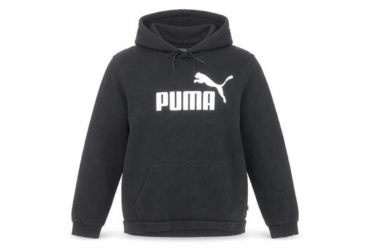 Front view of Puma Women's Black Pullover Hoodie, size S, Cotton Blend